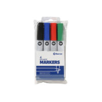 Banner Essentials Bullet Tip Whiteboard Assorted Markers Wallet of 4