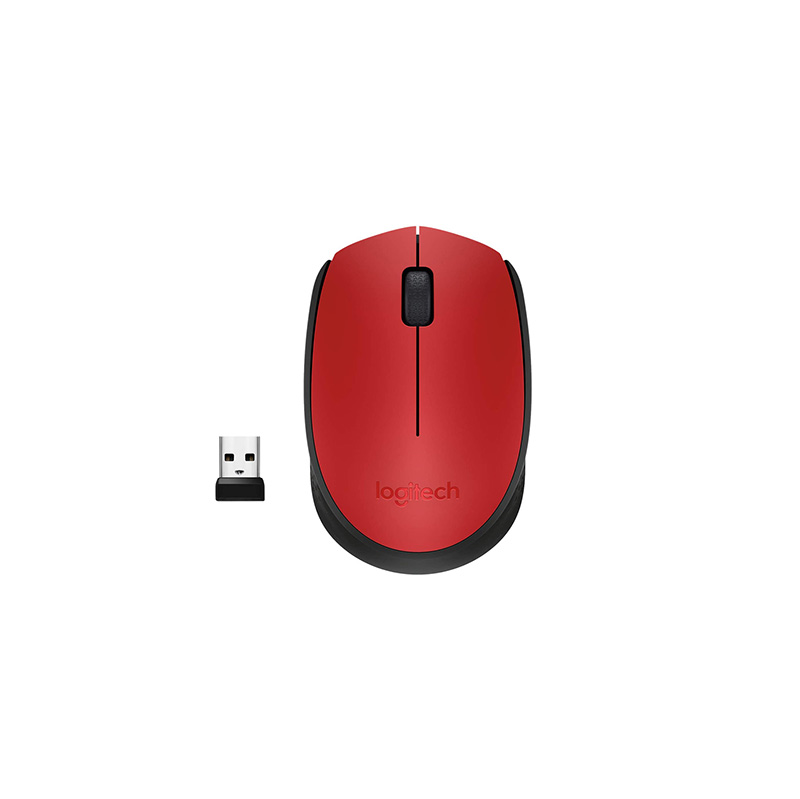 Logitech M170 2. 4GHz Wireless 3-Button Optical Scroll Mouse W/Nano USB Receiver (Red)