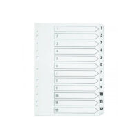 Q-Connect 1-12 Index Multi-punched Polypropylene White A4 KF01354