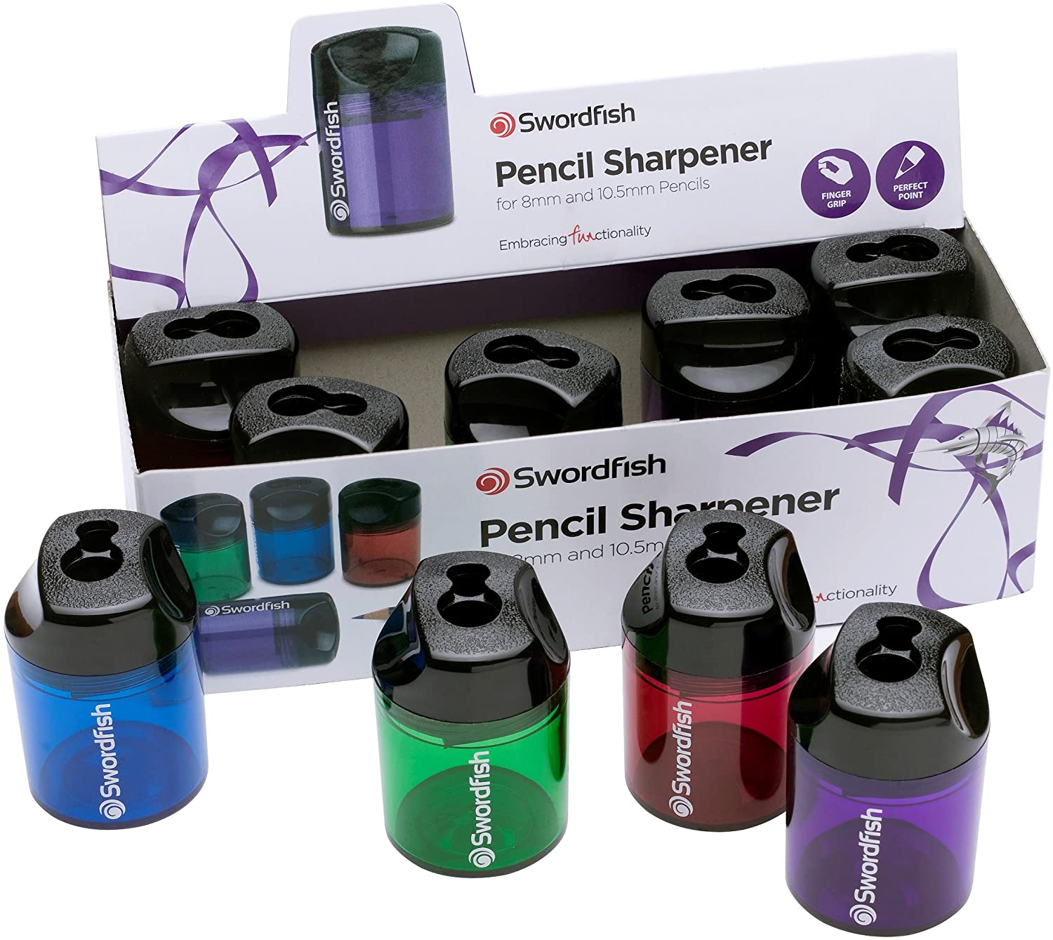Swordfish Canister Double Hole Pencil Sharpener Assorted - Image 2
