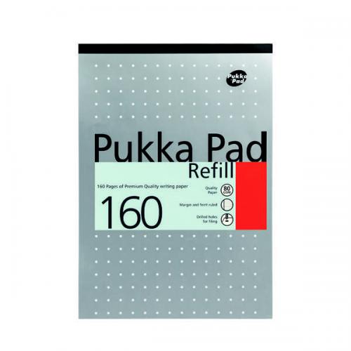 Premium Brand- Pukka Pad Ruled Metallic Four-Hole Refill Pad Top Bound 160 Pages
