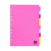 Q-Connect 10-Part Subject Divider Multi-Punched A4 (Pack of 25) KF26082Q