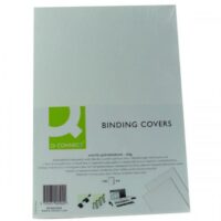 Q-Connect A4 White Leathergrain Comb Binder Cover (Pack of 100) KF00502