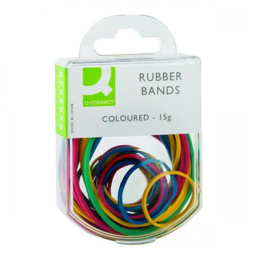 Q-Connect Rubber Bands Assorted Sizes Coloured 15g