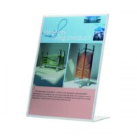 Q-Connect Slanted Sign Holder L-Shape A5 (Side loading, made from sturdy plastic)