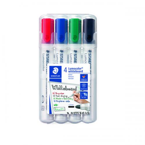 Premium Brand - Staedtler Lumocolor 351 Drywipe Marker Assorted - (Pack of 4)
