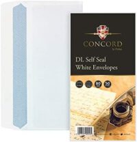 Envelopes Concord DL Self Seal Window White 80gsm - 50 Pieces
