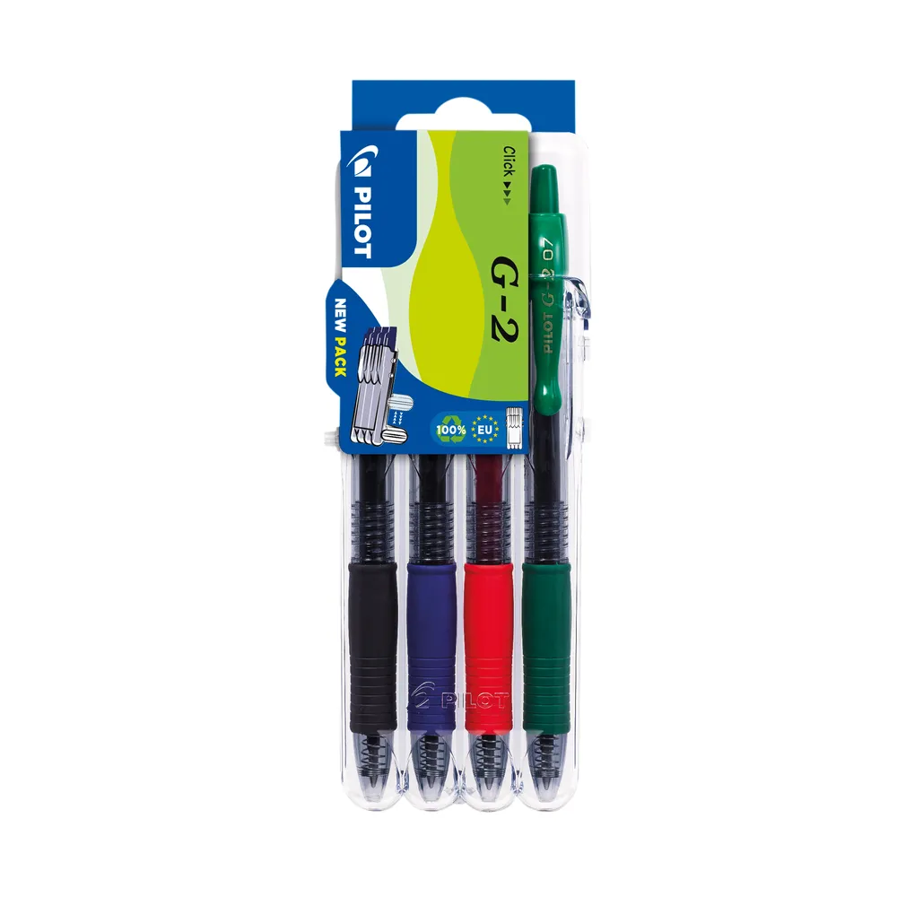 Pilot G-2 Set2Go Rollerball Pens Assorted (Pack of 4)