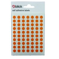 Blick Coloured Labels Round - 8mm Orange