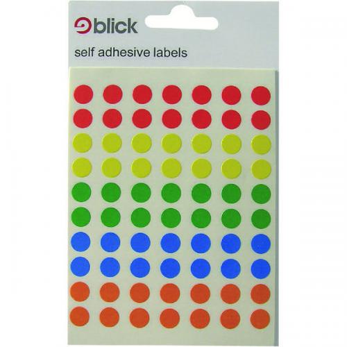 Blick Assorted Coloured Labels Round- 8mm Assorted